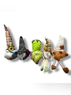 Fall Halloween Themed Plush Gnomes Lot Shelf Sitters Witch Frankenstein